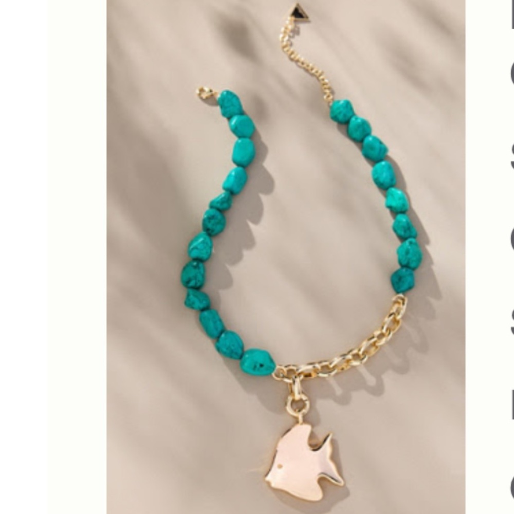 BEADED CLUSTER CHARM NECKLACE
